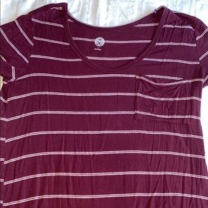 So Striped Short Sleeve Tee with Pocket